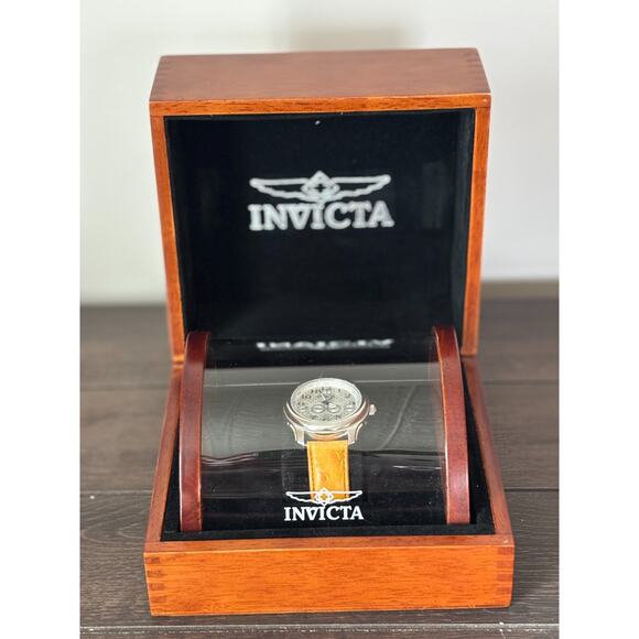 2004 Invicta Objet d’Art Malaga Swiss-Mvmt Automatic Watch 44mm Leather #2169 - Picture 2 of 12